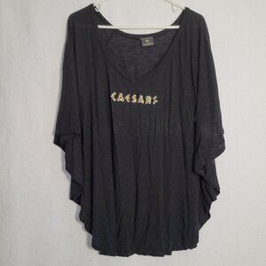 580. Caesars Poncho Top Black Sz XL